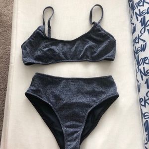 Dark Blue Sparkle Triangl Bikini
